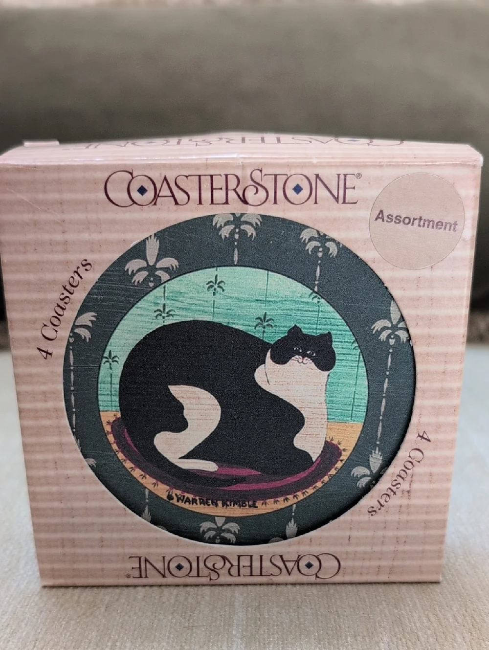 Vintage CoasterStone Warren Kimble Fat Cats Coasters Set of 4
